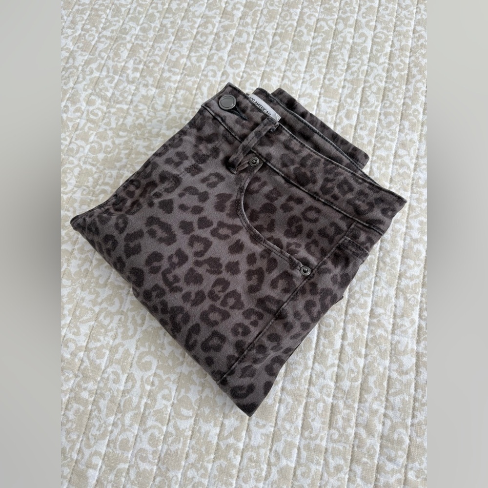 Good American | Good Legs | Gray Leopard Denim Jeans | Size 29 (US 8) - Picture 13 of 16